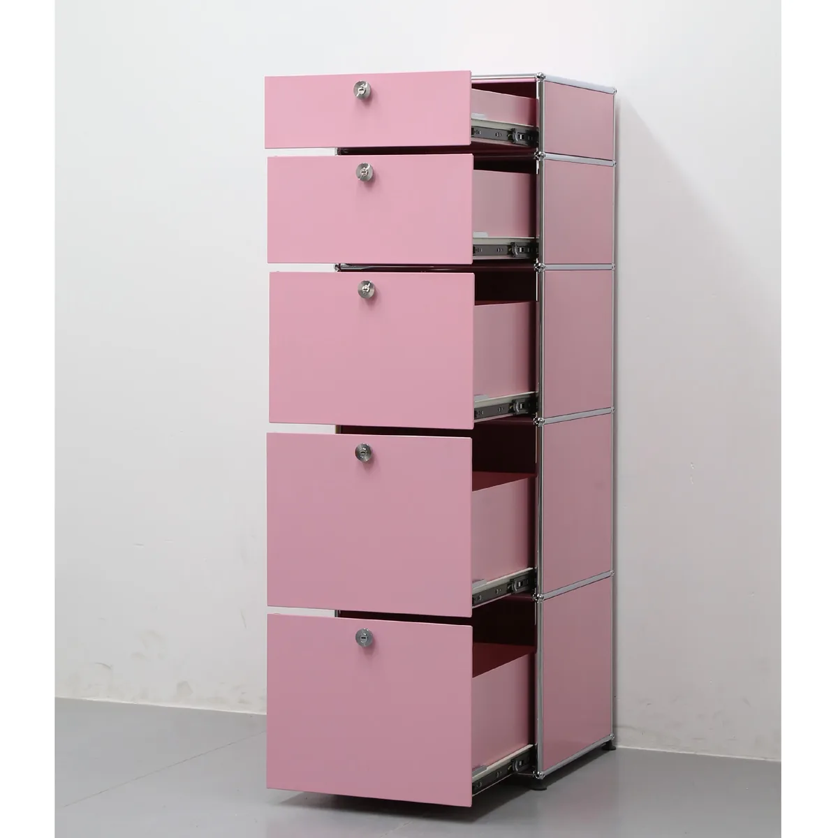Pink five-drawer cabinet
