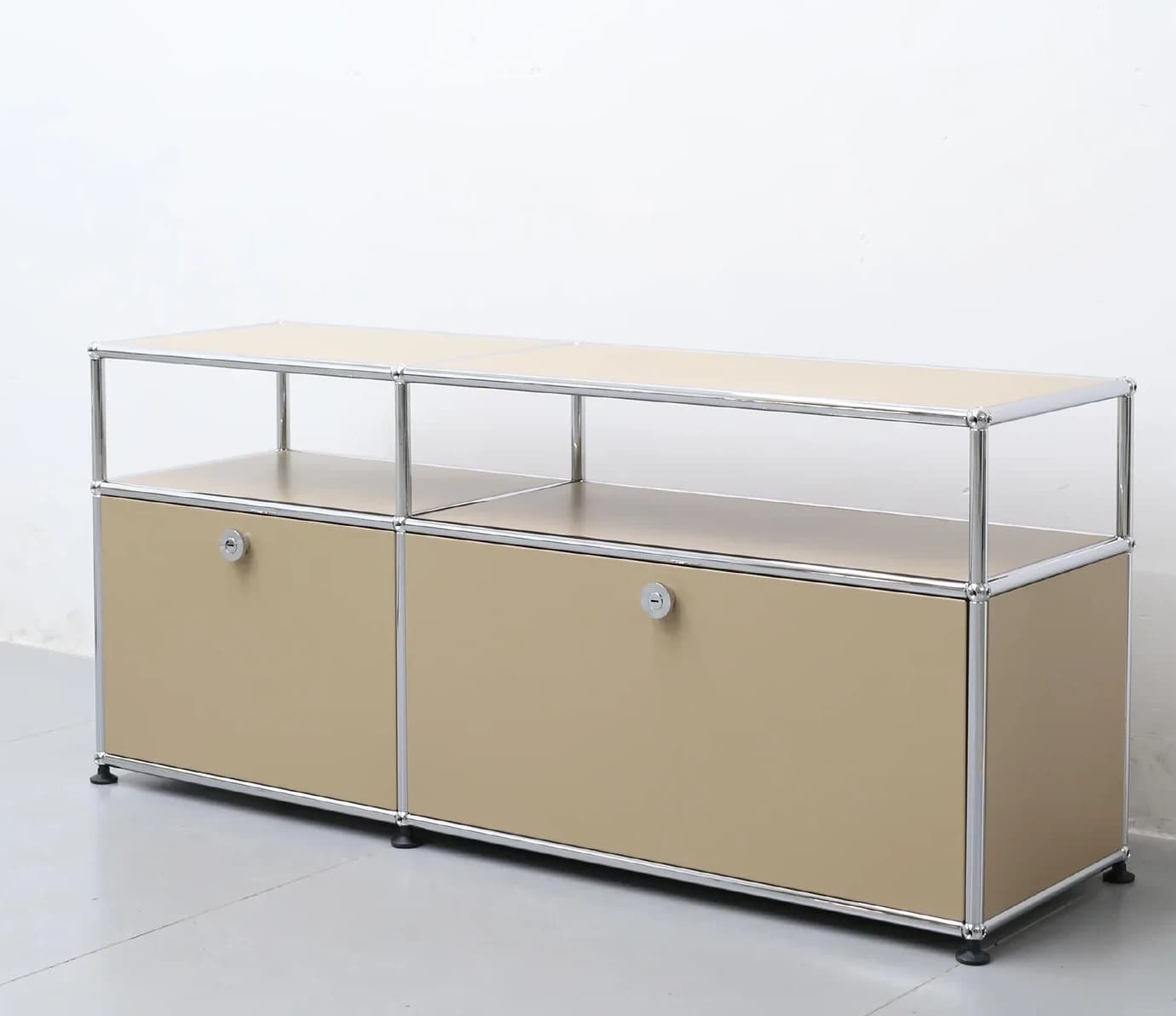Beige sideboard — angled view