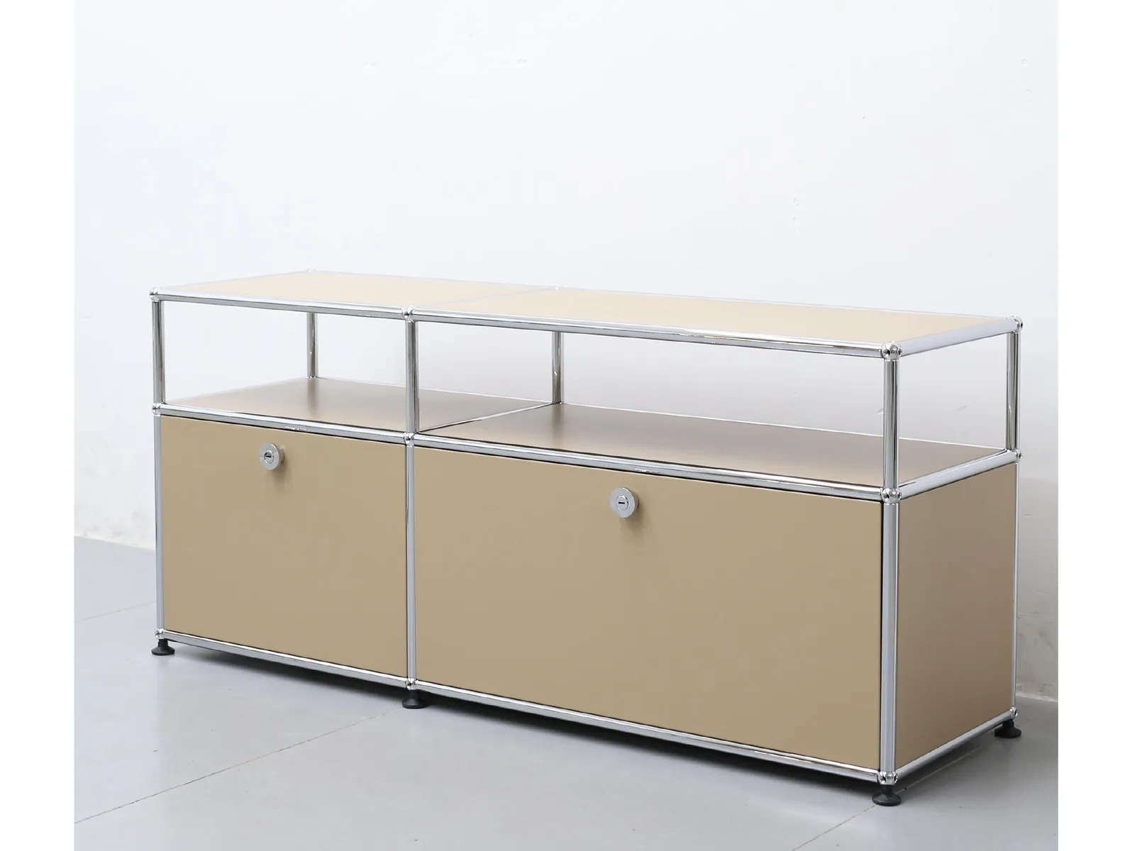 Beige sideboard — angled view