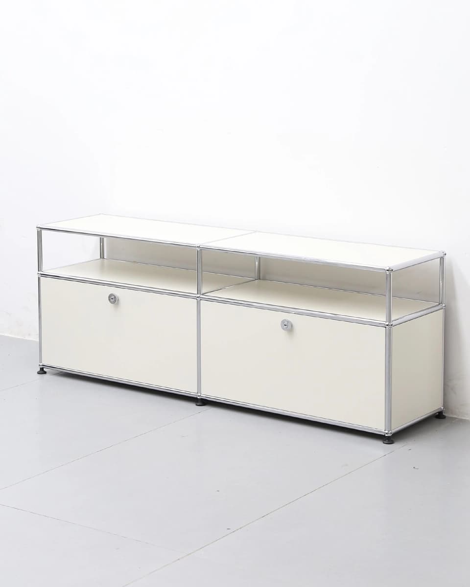 White Two-Column Sideboard