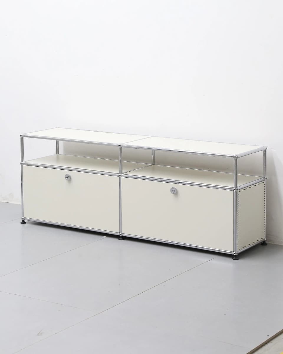 White Two-Column Sideboard